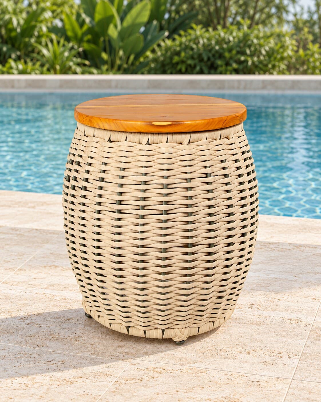 Puff CASUAL madeira em ambiente