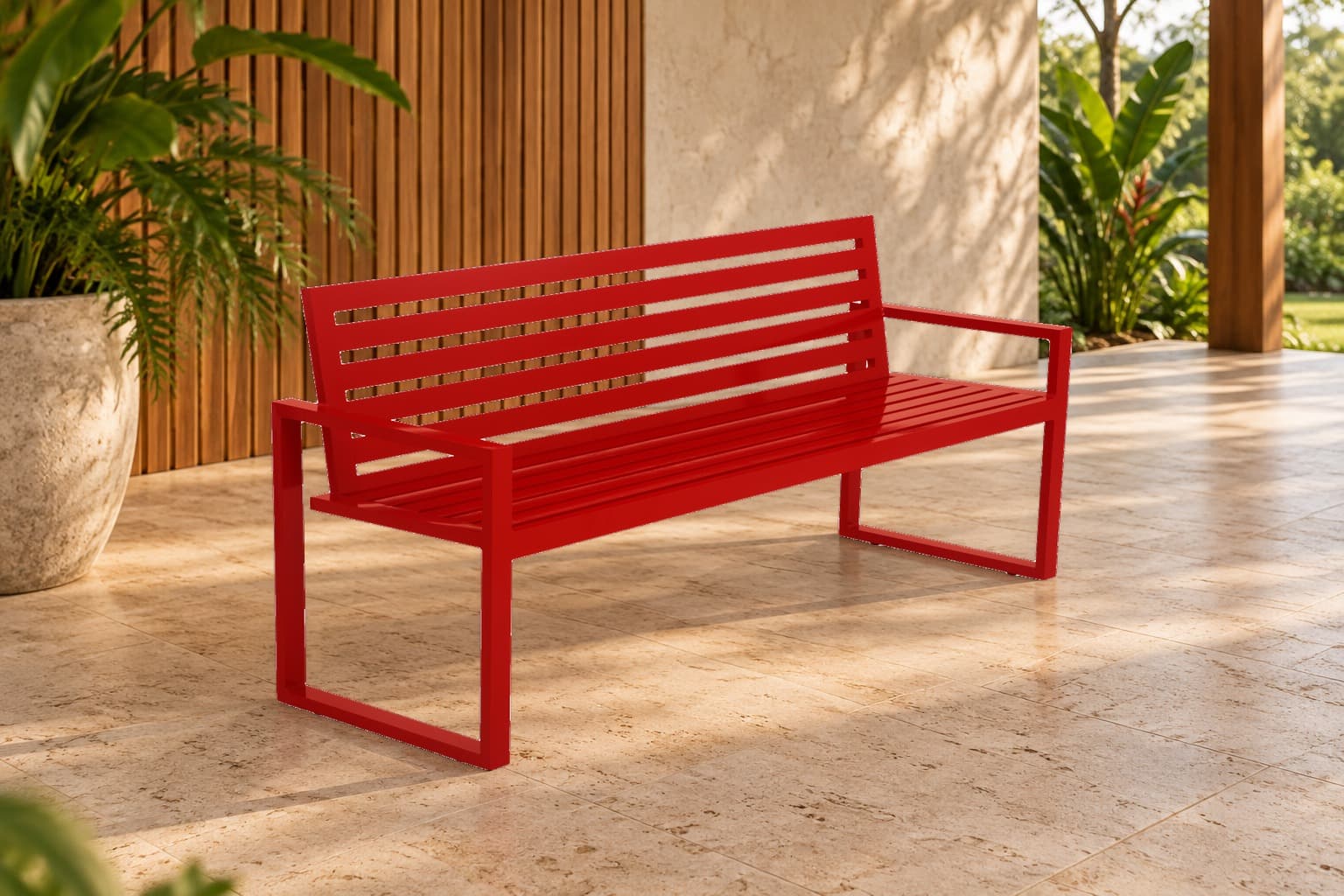 Banco Perfile aluminio em ambiente