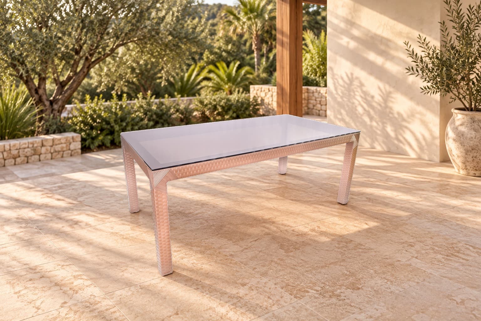 Mesa PERFILE vidro em ambiente