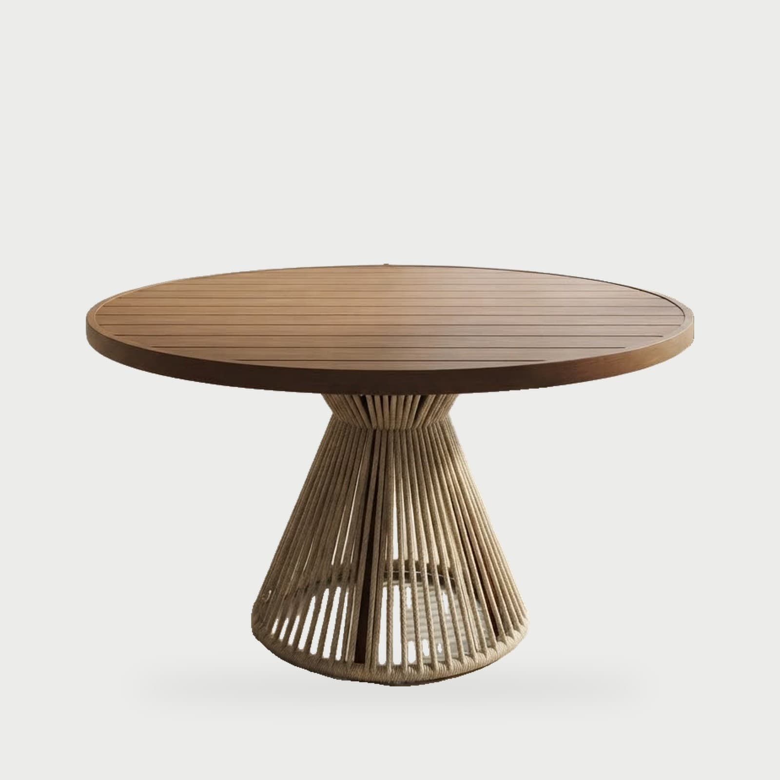 Mesa de jantar redonda com base de corda